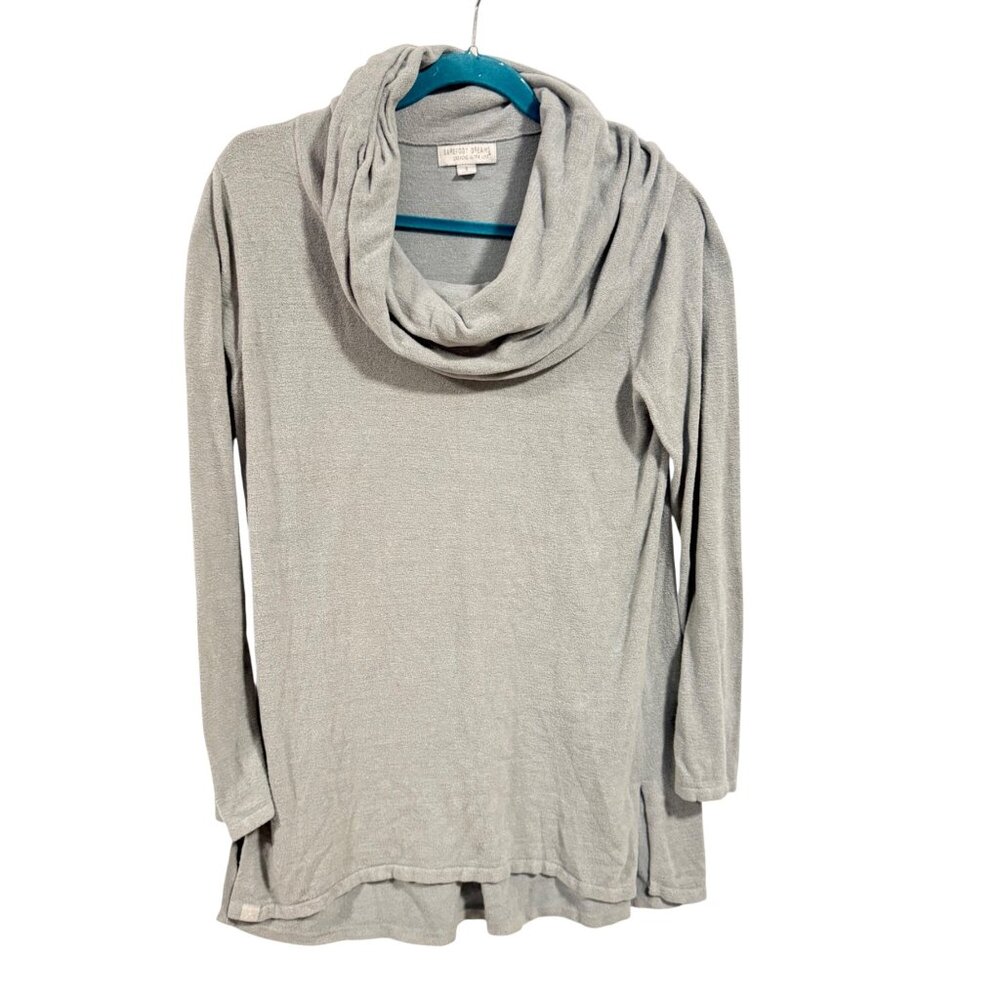 Barefoot Dreams CozyChic Ultra Lite‎ Cowl Neck Tunic Sweater Light Mint Green S